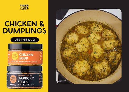pot of chicken and dumplings